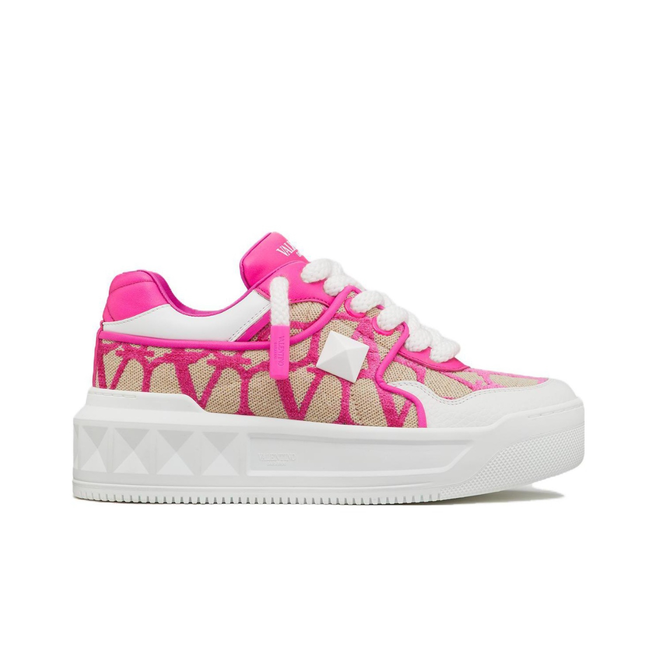 Кроссовки Valentino Garavani One Stud Pink and Beige — изображение 3