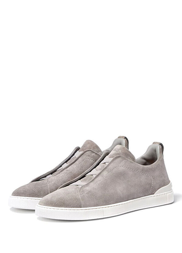 Кроссовки Zegna Leather Sneakers With Grey Logo