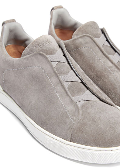 Кроссовки Zegna Leather Sneakers With Grey Logo — изображение 3