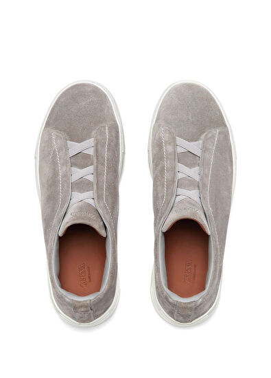 Кроссовки Zegna Leather Sneakers With Grey Logo — изображение 4
