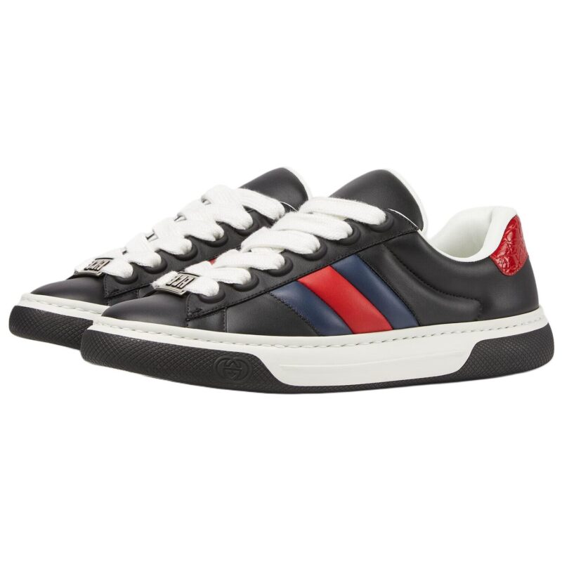 Кроссовки Gucci Ace Web in Black Leather