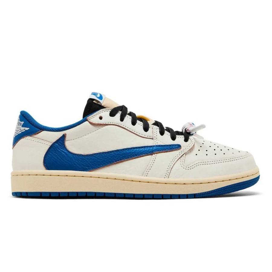 Кроссовки Nike Air Jordan 1 Low x Travis Scott x Fragment Sail Military Blue — изображение 2