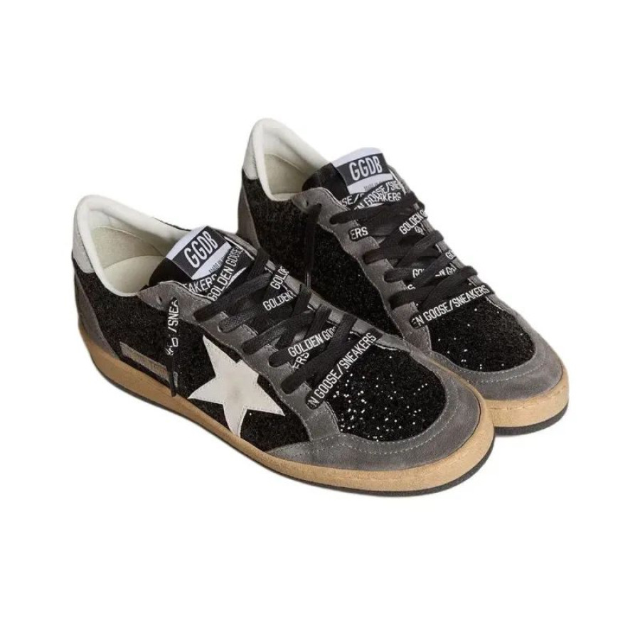 Golden Goose Ball Star Black Glitter Grey White — изображение 4