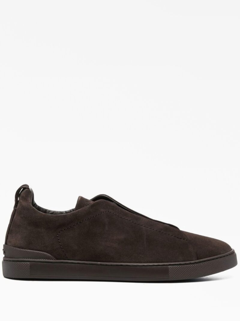 Zegna Tripple Stitch Suede Dark Brown