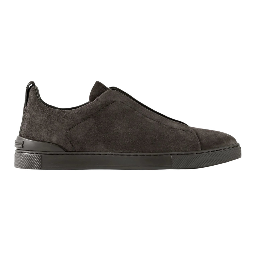 Zegna Triple Stitch Suede Dark Brown