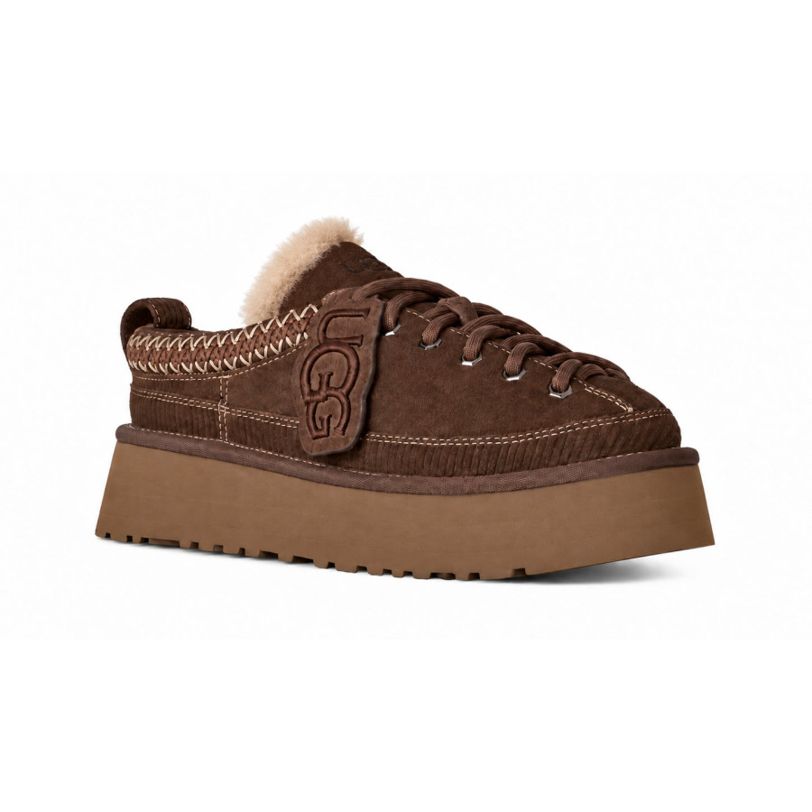 Женские слиперы UGG Heritage Lace-Up в ореховом оттенке Хикори