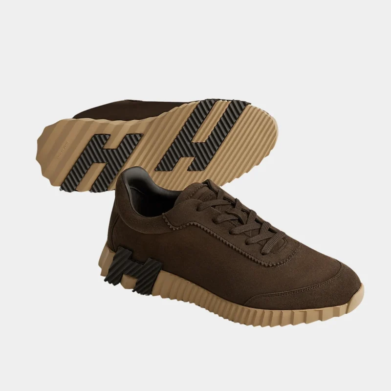 hermes-bouncing-sneaker-suede-goatskin-ecorce-front Hermès Bouncing sneaker