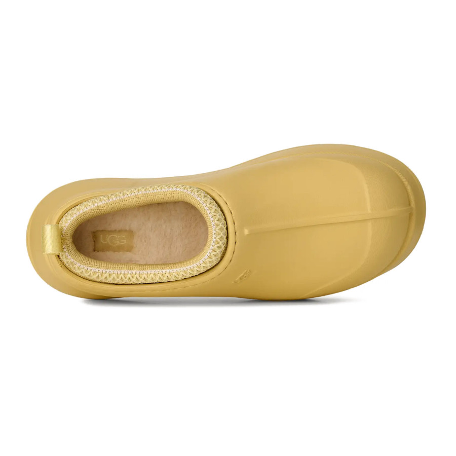 Оригинальные резиновые слипоны UGG Tazz лимонного цвета с логотипом бренда